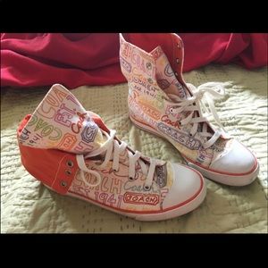 Coach high top sneakers. Women Size 8B